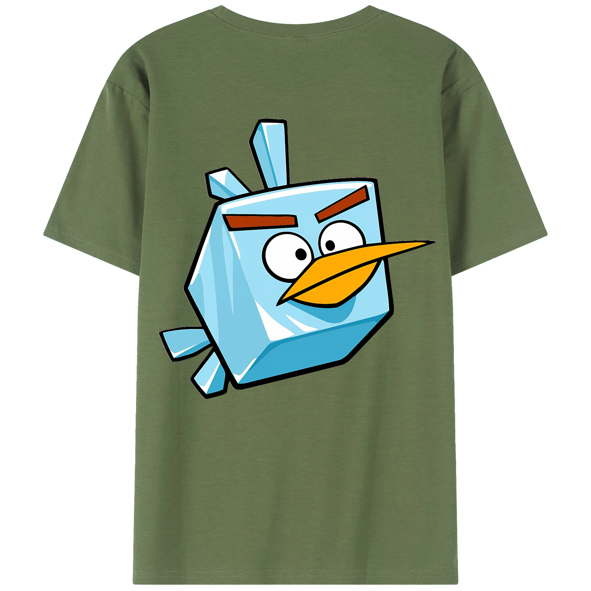 （画像用） Angry Birds アングリーバード 綿100％ メンズ半袖Tシャツ（バックプリント） 通気性